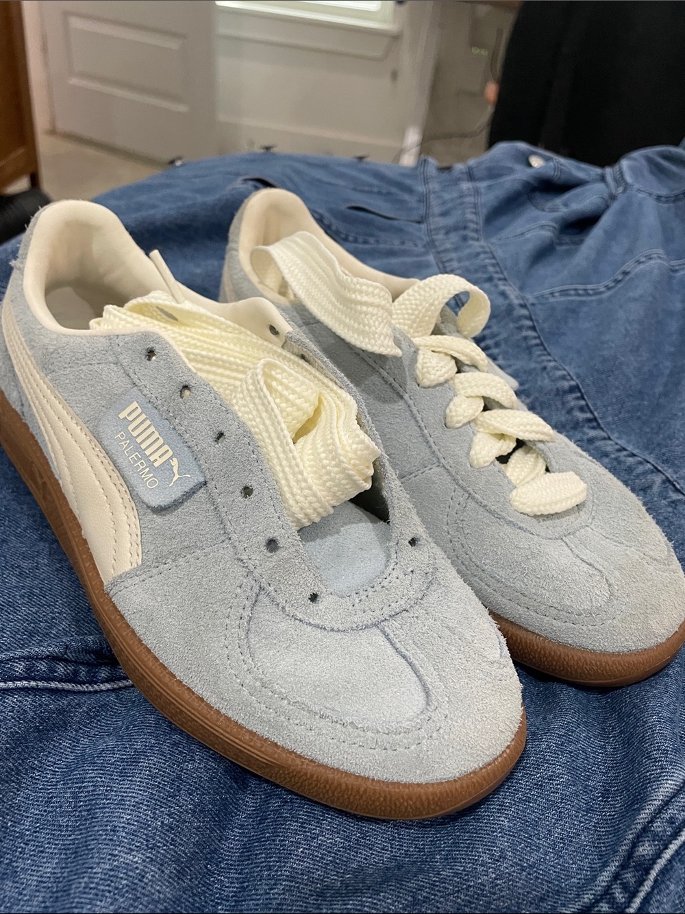 Puma Palermo aqua teal suede 6.5 VERY GOOD CONDITION